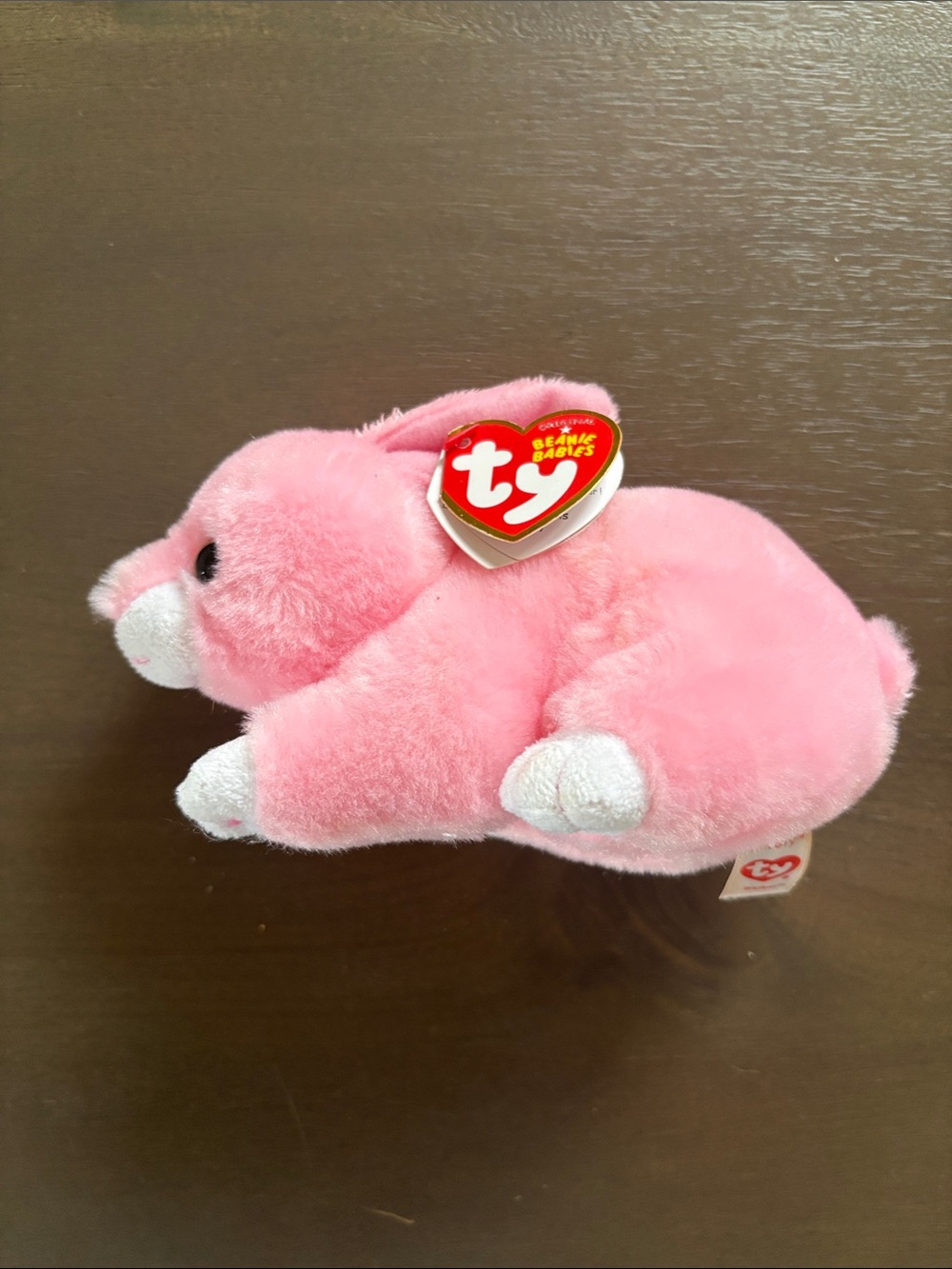 Ty Pink Plush Bunny Beanie - Soft Pink Small Pet Toy